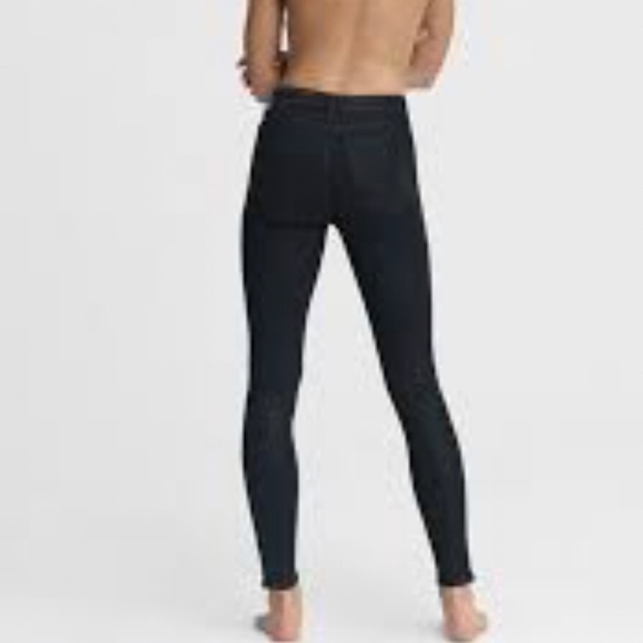 NWT RAG & BONE NINA BLACK COATED LEATHER LOOK HIGH RISE SKINNY JEANS SIZE 32 - Picture 4 of 7